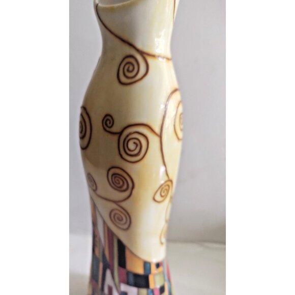 Vintage Benaya Kiss'06 Dress Vase Porcelain Mosiac pattern 11.75 inch - Picture 11 of 15